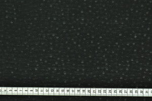 Chiffon di viscosa nera con pois jacquard