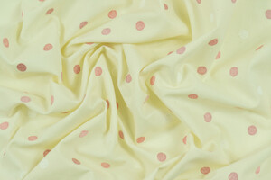 Tela di puro cotone ecrù a pois ricamati