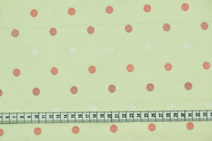 Tela di puro cotone ecrù a pois ricamati