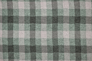 Punto Milano cotone stretch a quadri grigio rosa