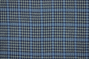 Punto Milano cotone stretch celeste a quadri