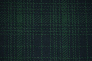 Punto Milano cotone stretch scozzese blu e verde