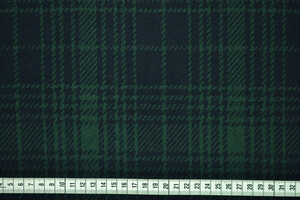 Punto Milano cotone stretch scozzese blu e verde