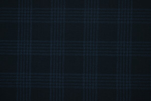 Punto Milano cotone bi-stretch blu notte a quadri