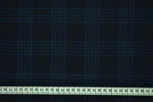 Punto Milano cotone bi-stretch blu notte a quadri