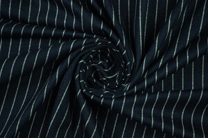 Punto Milano cotone stretch blu notte gessato