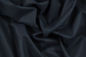 Panno di lana blu notte accoppiato maglina nera