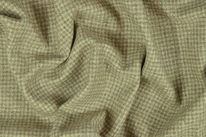 Panno di lana pied de poule accoppiato pile marrone khaki