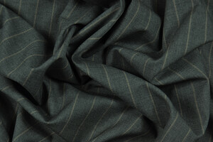 Fresco di pura lana tortora scuro gessato