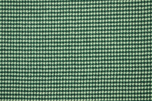 Tweed in pura lana a pied de poule bianco e verde