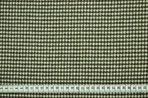 Tweed in pura lana a pied de poule bianco e marrone