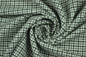 Tweed in pura lana a pied de poule e quadri grigio