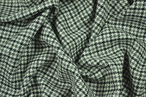 Tweed in pura lana a pied de poule e quadri grigio