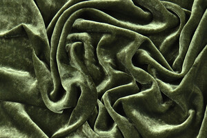 Velluto liscio in seta e viscosa verde oliva scuro