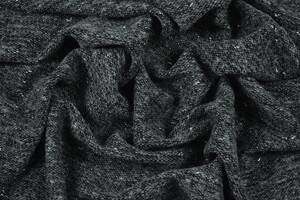 Maglia di lana nera e grigia con lurex argento