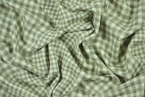 Jersey in lana stretch quadri ecrù e beige