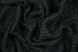 Misto lana nera con trecce in rilievo e lurex argento