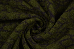 Lana cotta pura lana maculata verde oliva scuro