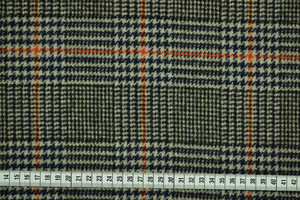 Tweed di lana Principe di Galles beige nero