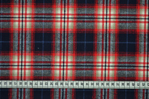 Flanella di cotone scozzese blu bianco rosso