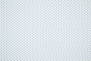 Cotone camiceria popeline cotone elasticizzato bianco a pois blu