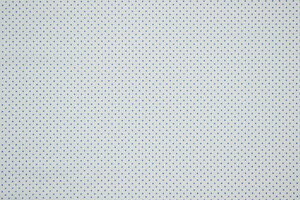 Cotone camiceria popeline cotone elasticizzato bianco a piccoli pois blu
