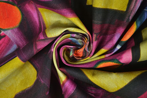 Denim di cotone stampa geometrica-astratta