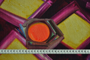 Denim di cotone stampa geometrica-astratta