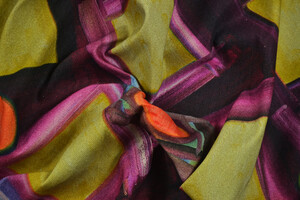 Denim di cotone stampa geometrica-astratta