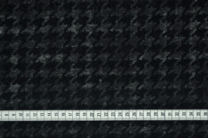 Lana cotta grigio scuro floccata pied de poule nero