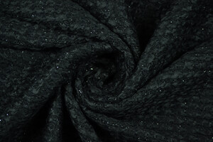 Misto lana nera con trecce in rilievo e lurex argento