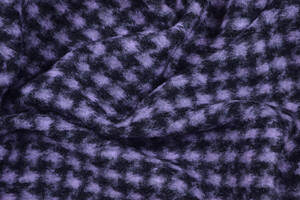 Lana cotta pied de poule nero e lilla