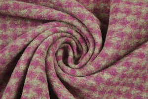 Lana cotta pied de poule taupe e ciclamino