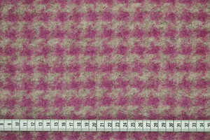 Lana cotta pied de poule taupe e ciclamino