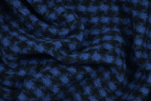 Lana cotta pied de poule nero e blu