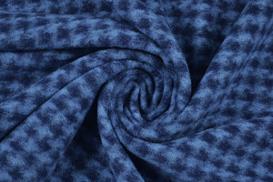 Lana cotta, con motivo pied de poule in blu e azzurro.