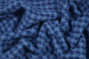 Lana cotta, con motivo pied de poule in blu e azzurro.