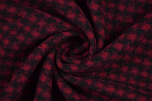 Lana cotta pied de poule nero e magenta