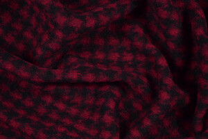 Lana cotta pied de poule nero e magenta