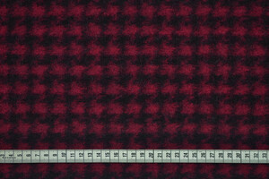 Lana cotta pied de poule nero e magenta