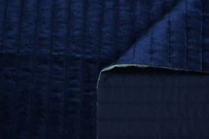 Trapuntato double face con ciniglia blu