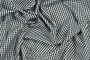 Puro cotone vichy bianco nero tinto filo