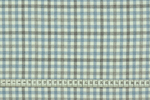 Flanella di cotone a quadri azzurro  e grigio