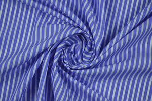 Popeline puro cotone camiceria a righe bianco e blu