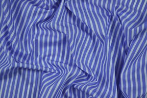 Popeline puro cotone camiceria a righe bianco e blu