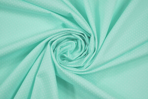 Cotone camiceria popeline puro cotone verde acqua a pois bianchi