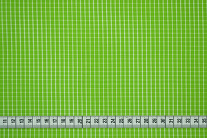 Popeline da camiceria in puro cotone verde a quadri bianchi