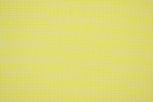 Popeline da camiceria in puro cotone bianco a micro-quadretti gialli