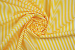 Popeline di puro cotone a righe tinto filo giallo scuro