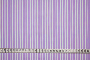 Popeline misto cotone stretch a righe bianco e lilla